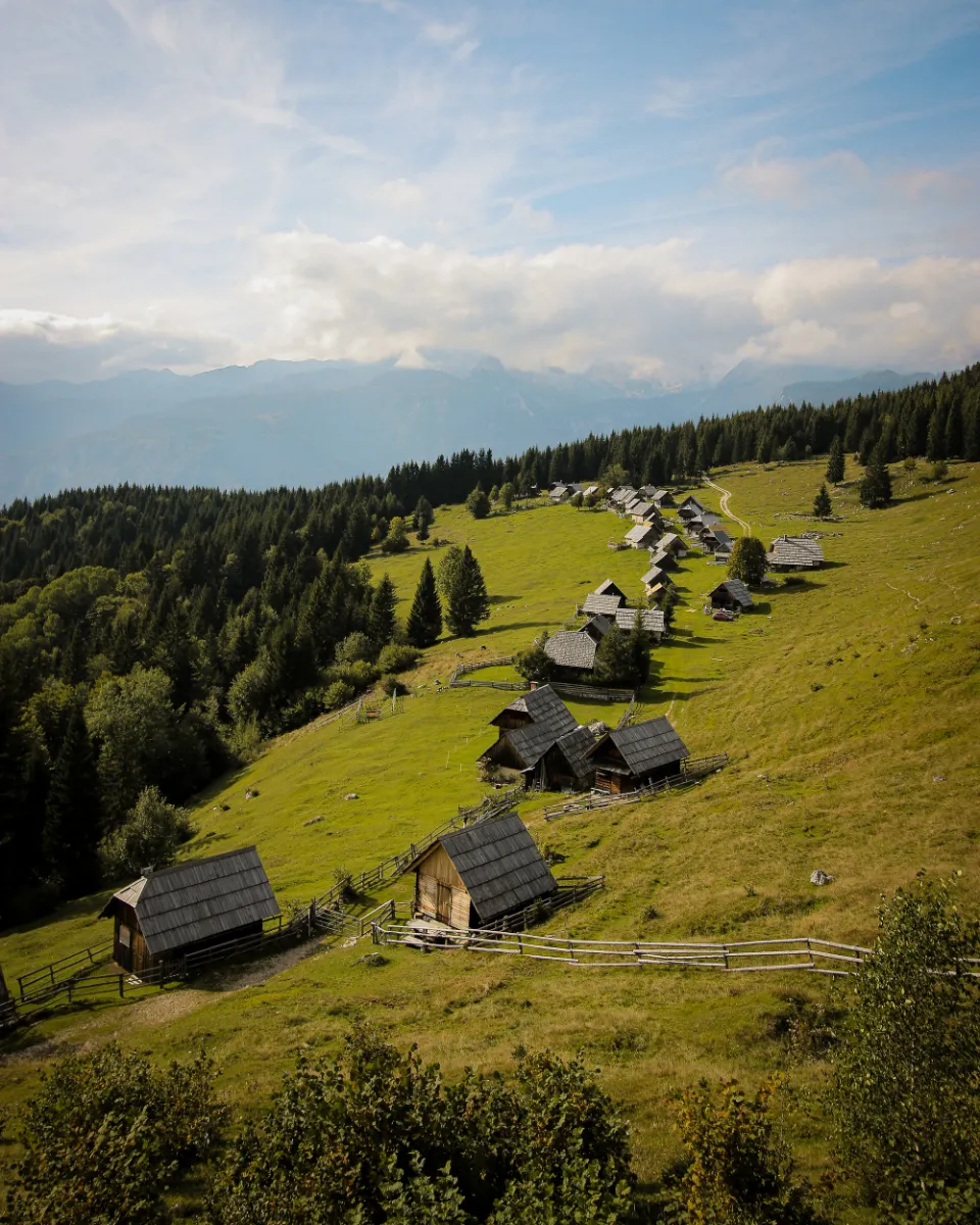 Alpine pasture with herders' huts